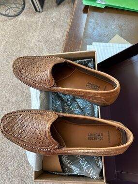 Johnston & Murphy Brown Woven Leather Slip-On Loafers